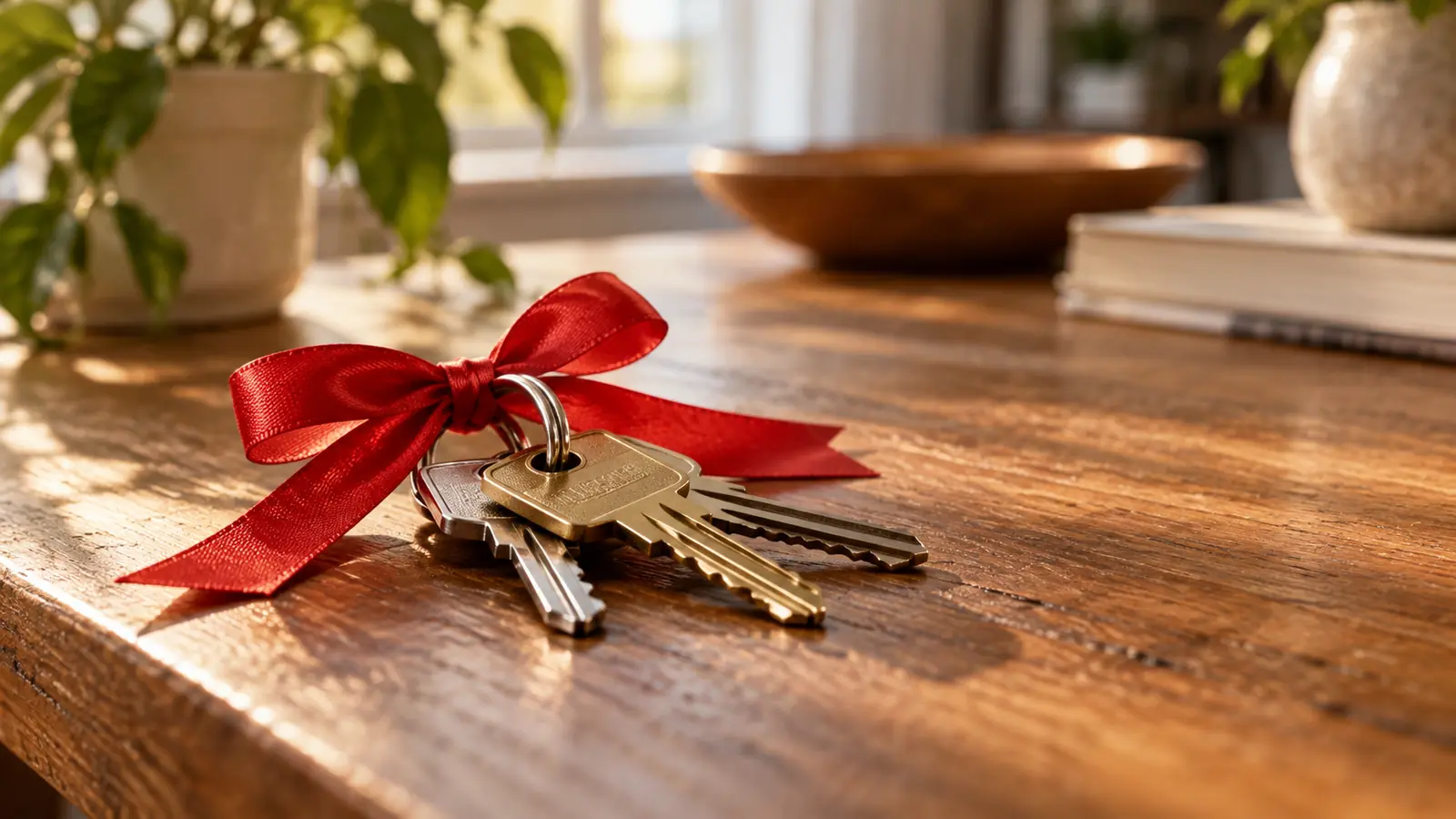 house keys red ribbon family transfer
