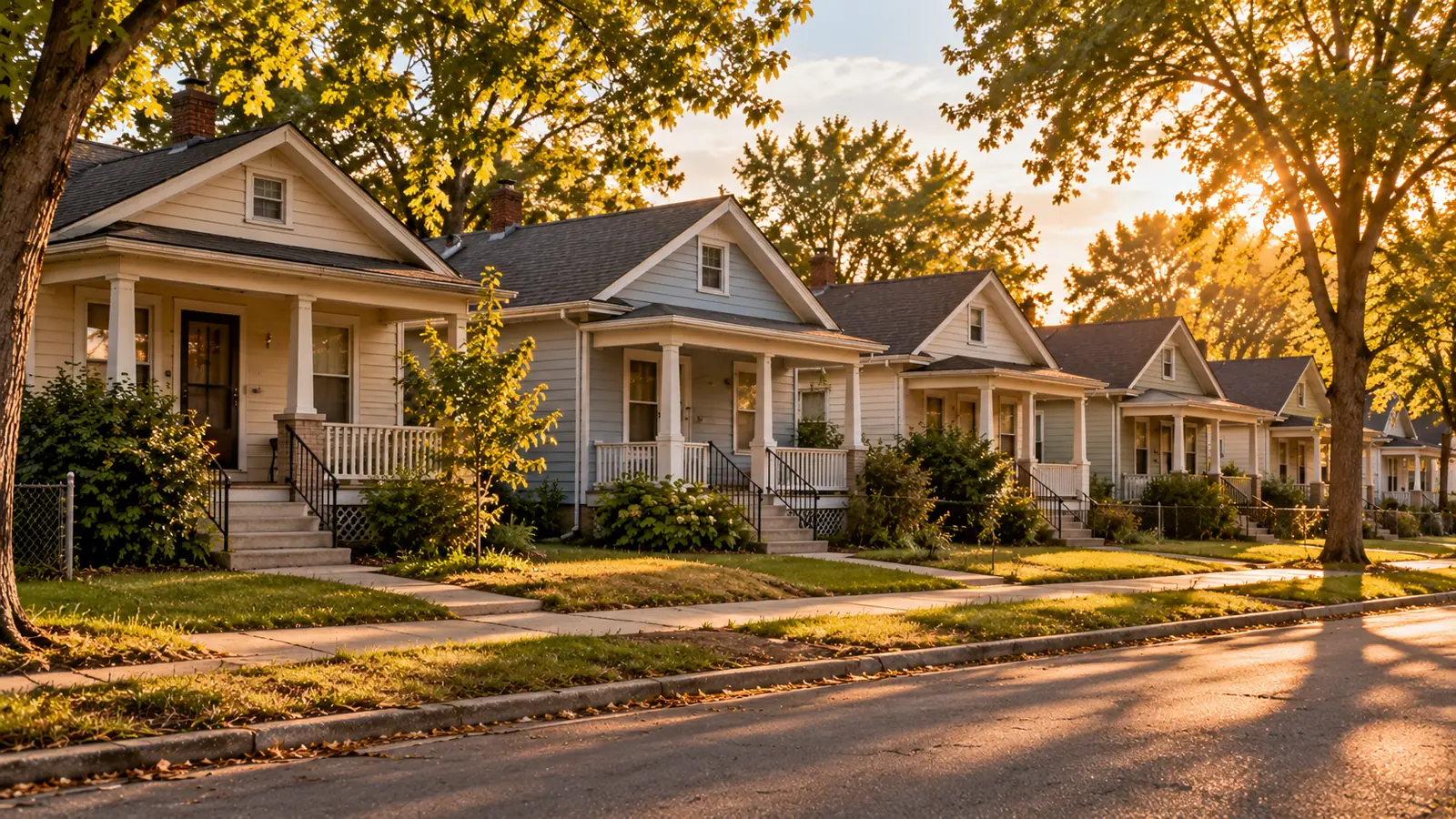 row of rental houses portfolio